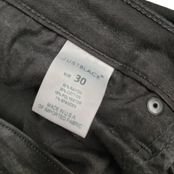 Just Black Cropped Distressed Ripped Raw Hem Torn Up Black Jeans - Picture 11 of 13